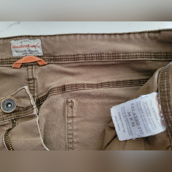 Weatherproof vintage pants in brown size 34x32 side pocket - Picture 4 of 5